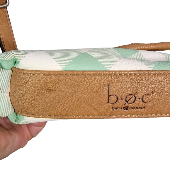 B.O.C. Born of Concepts Plaid Vinal Crissbody Shoulder Purse Bag - Picture 9 of 13